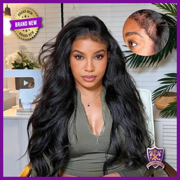 13x6 HD Lace Front Wig 250% Density Kinky Straight Human Hair 24 Inch main image 5